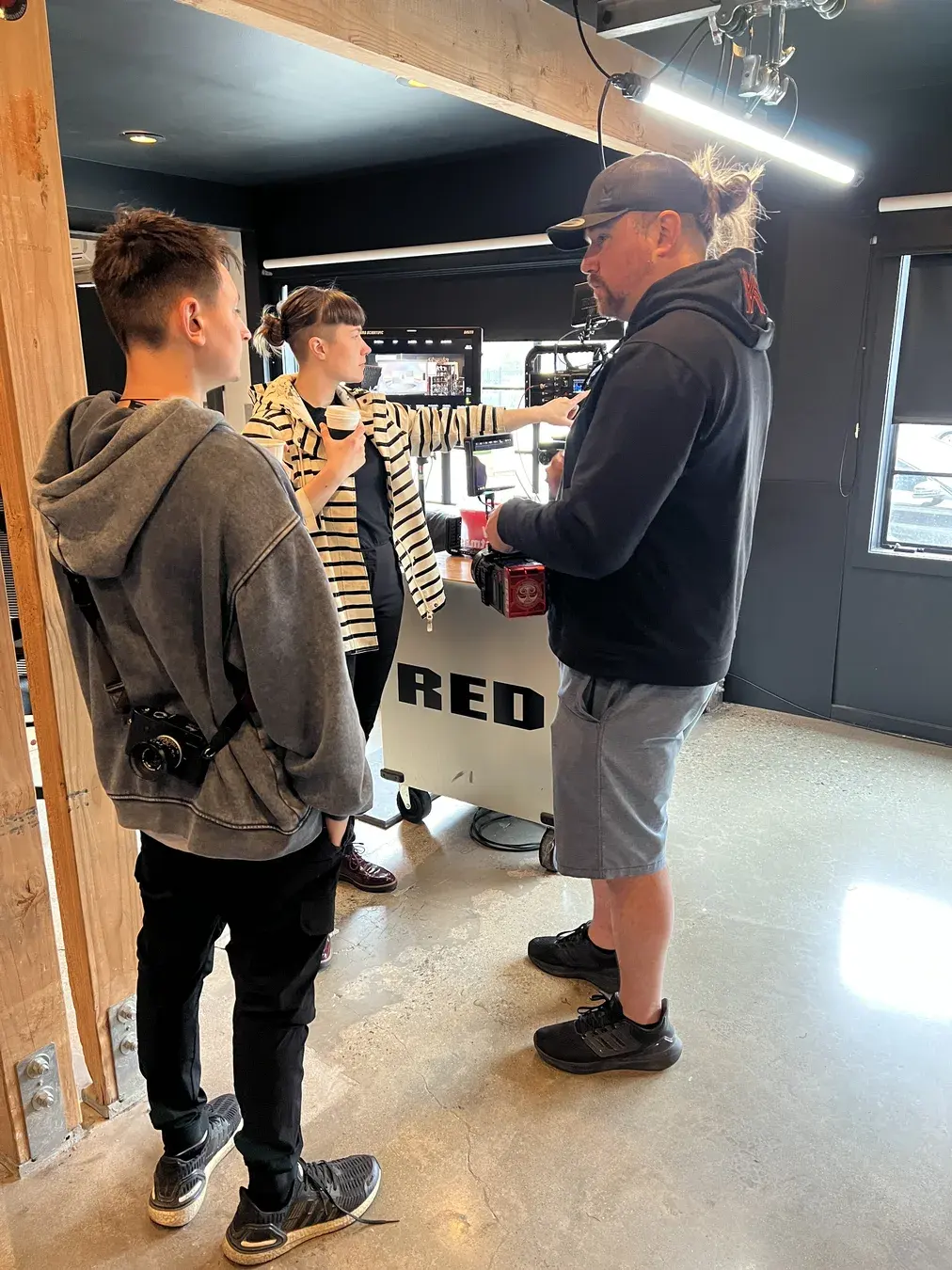 RED camera discussion inside a Los Angeles camera facility