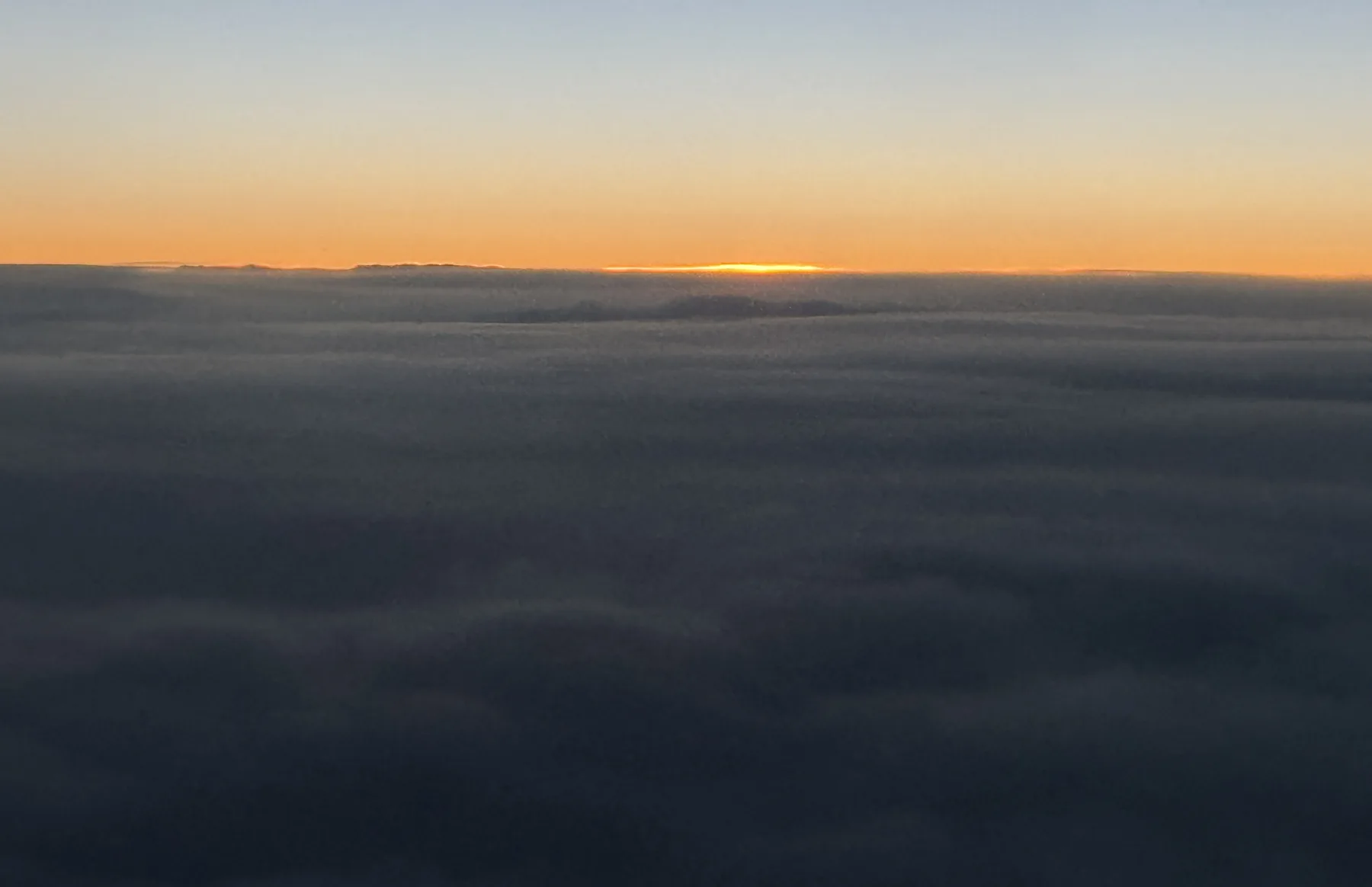 Sunrise view from an airplane during the Los Angeles trip