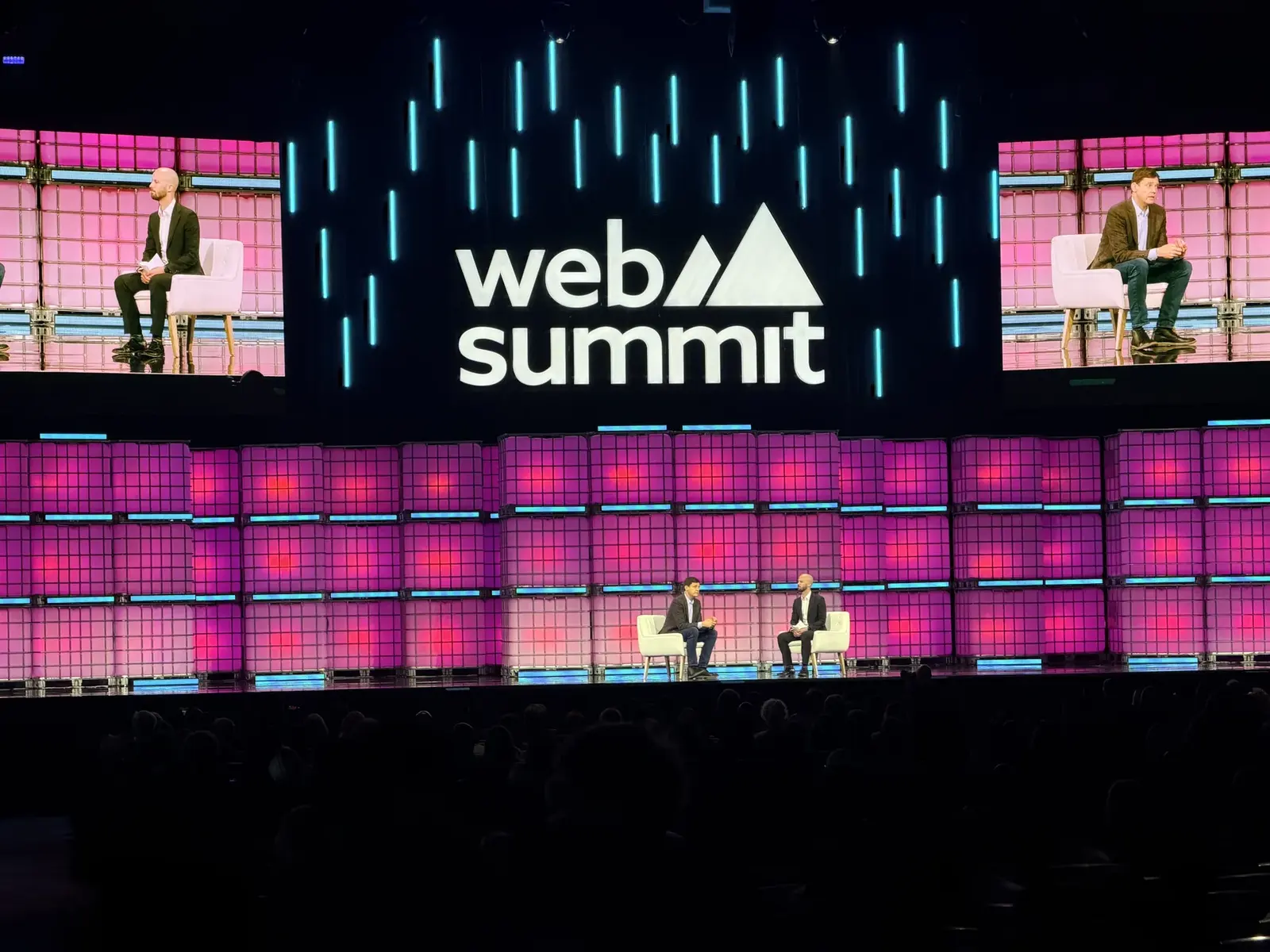 Main stage at Web Summit Vancouver with the event logo on screen