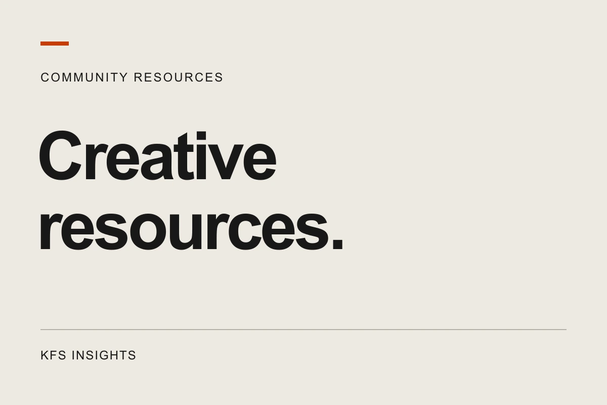 Creative resources. A KFS Insights typographic cover.
