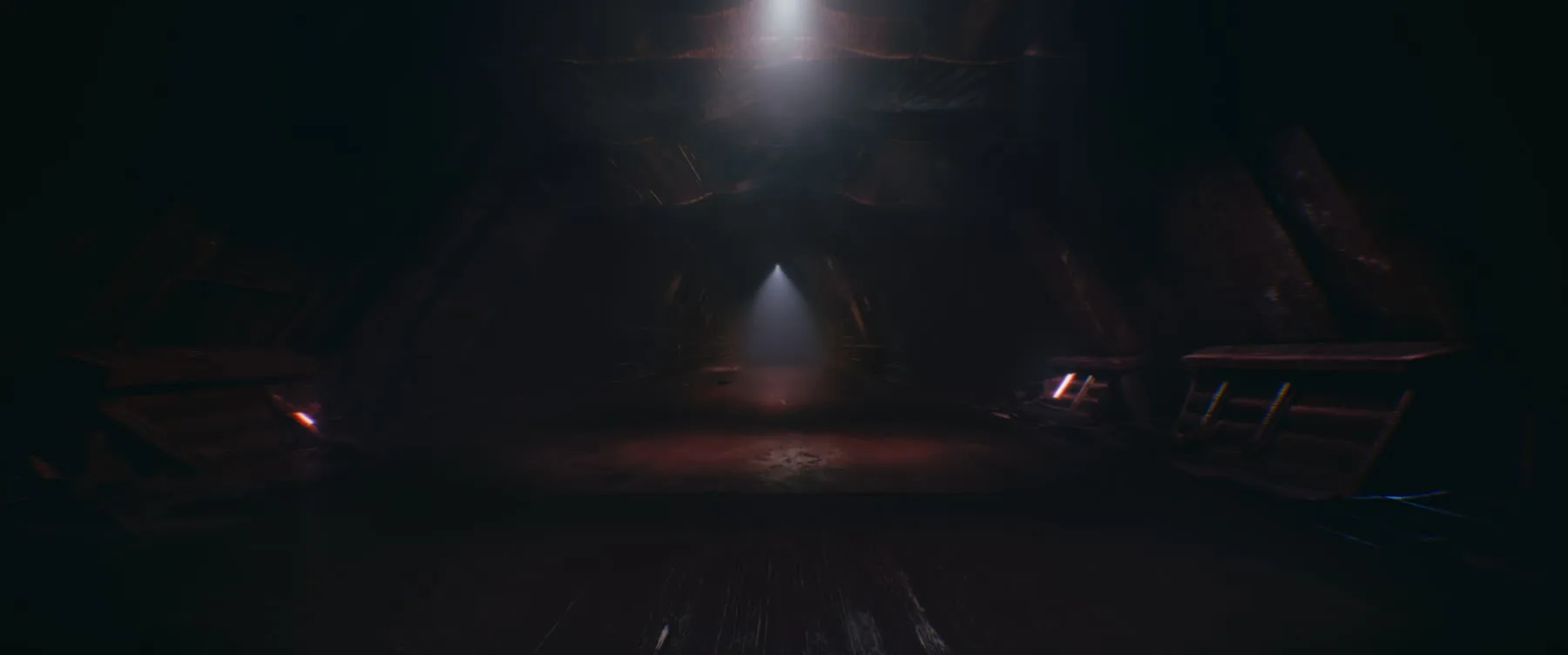 The Keepers hallway frame with controlled genre lighting