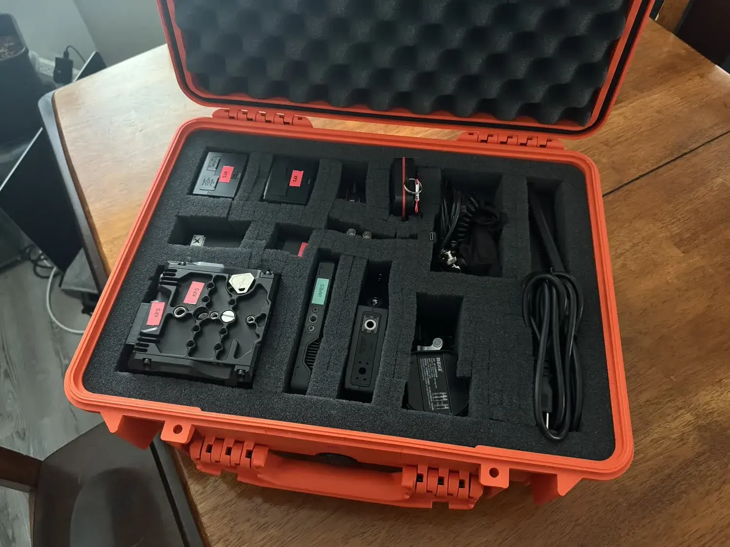 Wireless audio gear case staged for Midlife Shuffle