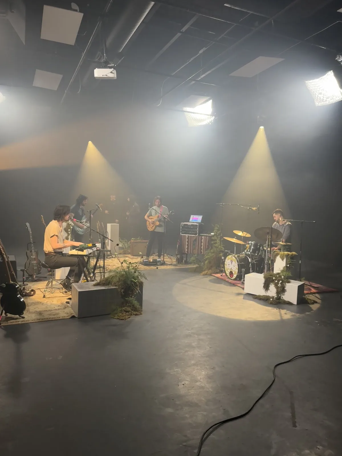 Crew working around camera during the Nightshades production